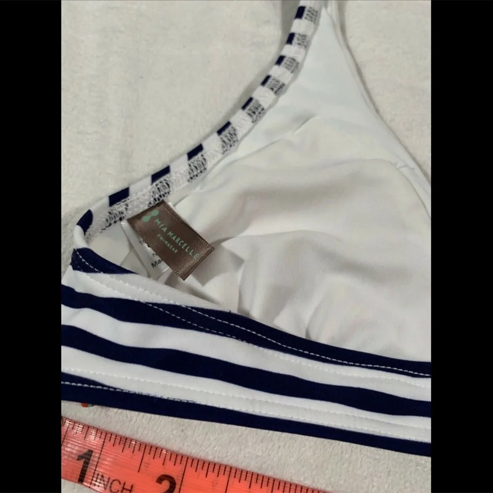 NEW $85 Mia Marcelle Michon Combo Print Bikini Top [SZ‎ XS ]